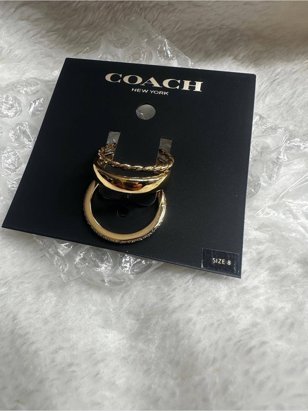 Coach Gold-Tone Stackable Ring Set